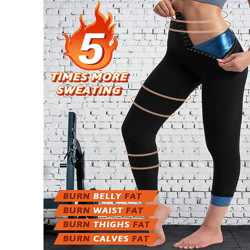 Womens Sauna Sweat Body Shaper High Waist Slimmer Tights Fitness Pants Workout Suit Slimming Waist Trainer Weight Loss Shapewear