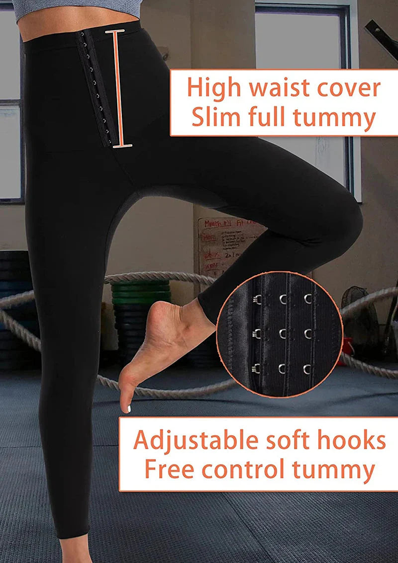 Womens Sauna Sweat Body Shaper High Waist Slimmer Tights Fitness Pants Workout Suit Slimming Waist Trainer Weight Loss Shapewear